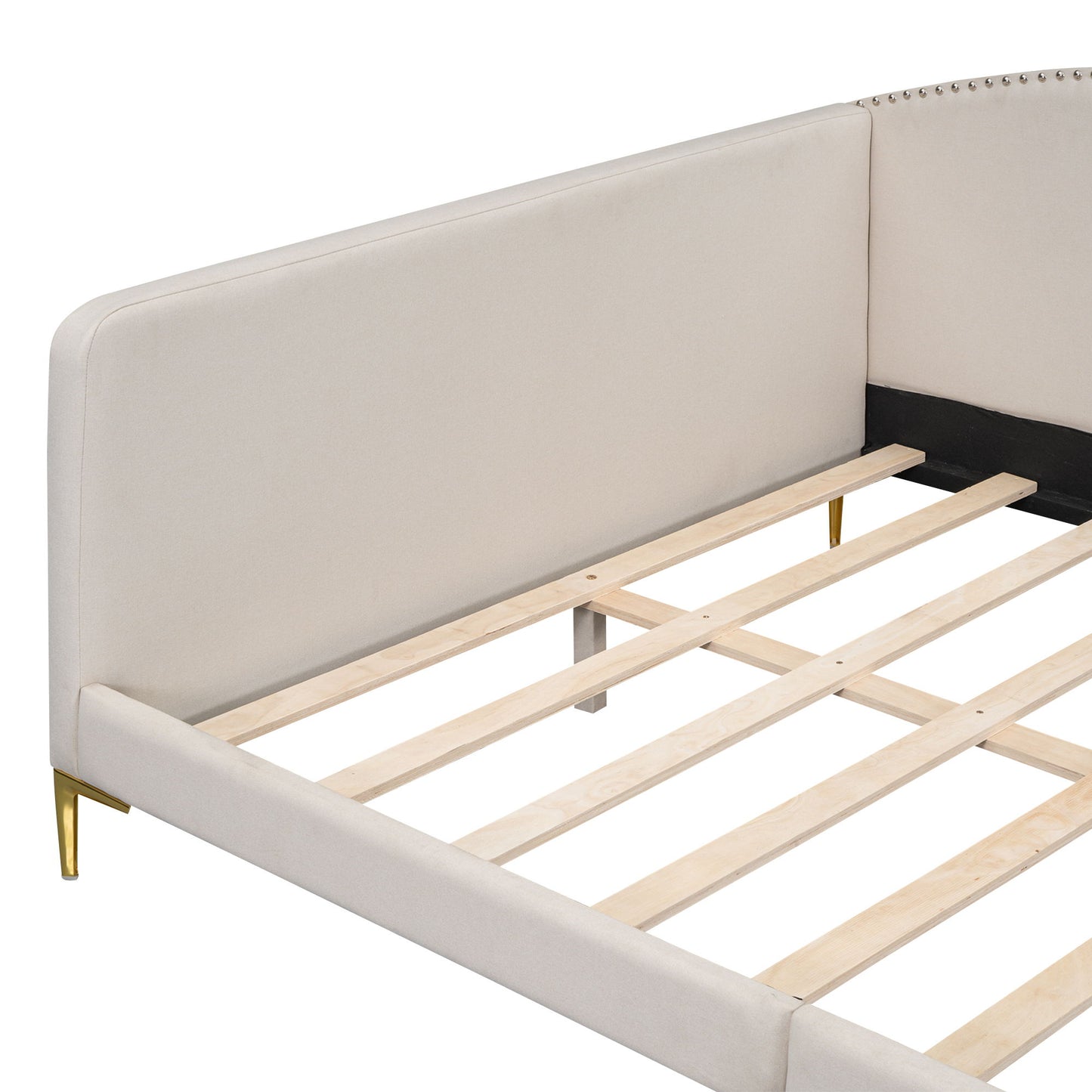 Upholstered Daybed With Headboard And Armrest, Support Legs - The Sleep Loft - Online Mattress Showroom NYC