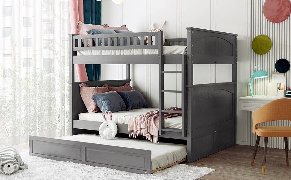 Bunk Bed With Twin Size Trundle, Guardrails - The Sleep Loft - Online Mattress Showroom NYC