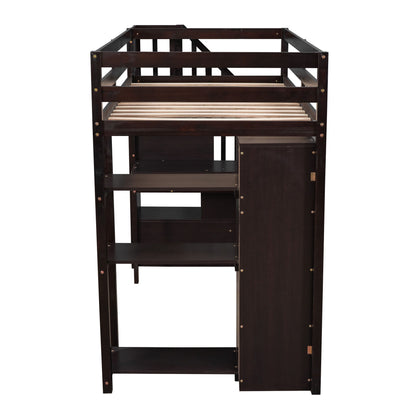 Loft Bed With Storage Drawers, Desk And Stairs With Shelves - The Sleep Loft - Online Mattress Showroom NYC