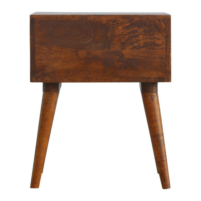 Inlay Geo Brass Bedside Table - Chestnut - The Sleep Loft - Online Mattress Showroom NYC