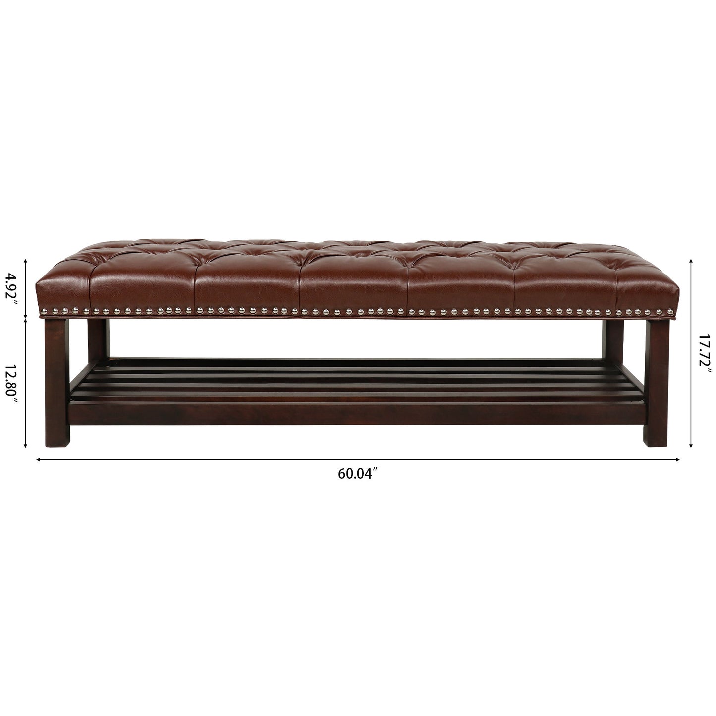Bedroom End Of Bed Bench Tufted Upholstered End Of Bed Bench End Of Bed Entrance Shoe Bench With Nailhead Trim And Shelf Bedroom Upholstered Bench Living Room Shoe Rack Footstool - The Sleep Loft - Online Mattress Showroom NYC