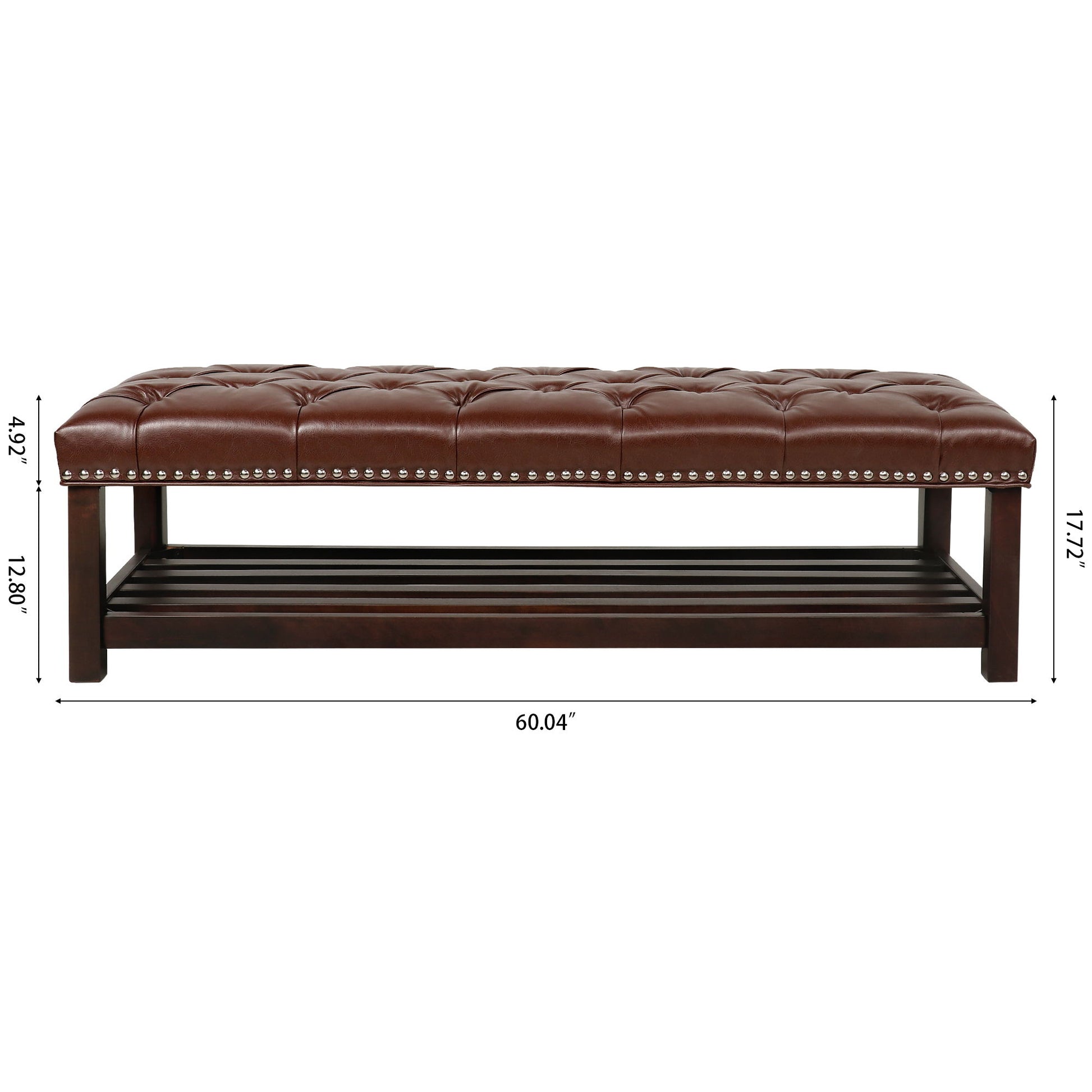 Bedroom End Of Bed Bench Tufted Upholstered End Of Bed Bench End Of Bed Entrance Shoe Bench With Nailhead Trim And Shelf Bedroom Upholstered Bench Living Room Shoe Rack Footstool - The Sleep Loft - Online Mattress Showroom NYC