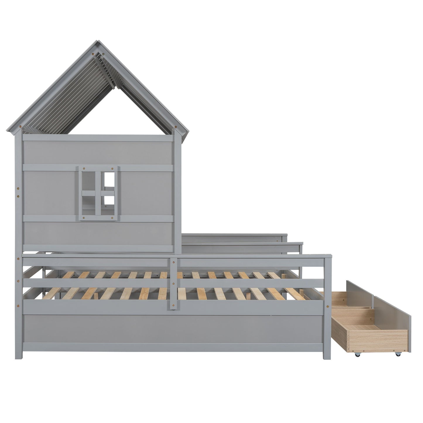 House Platform Beds With 2 Drawers, Side By Side Design - The Sleep Loft - Online Mattress Showroom NYC