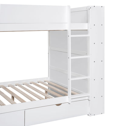 Bunk Bed With 2 Drawers And Multi Layer Cabinet - The Sleep Loft - Online Mattress Showroom NYC