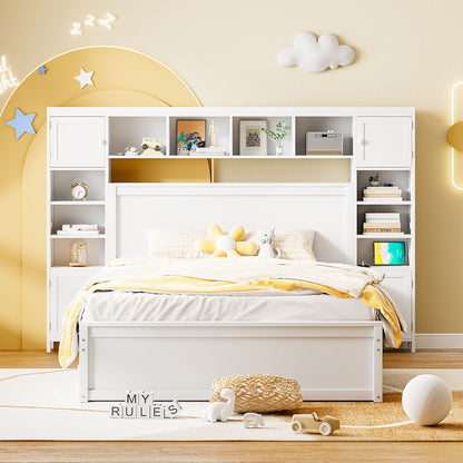 Bed With All In One Cabinet, Shelf And Sockets, Twin Long Trundle - The Sleep Loft - Online Mattress Showroom NYC
