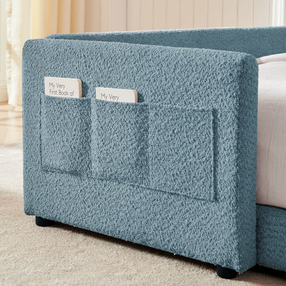Cute Rabbit Ear Upholstered Platform Bed Frame With Safety Rail - The Sleep Loft - Online Mattress Showroom NYC