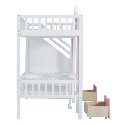 Twin Over Twin Bunk Bed With Changeable Table, Bunk Bed Turn Into Upper Bed And Down Desk - The Sleep Loft - Online Mattress Showroom NYC