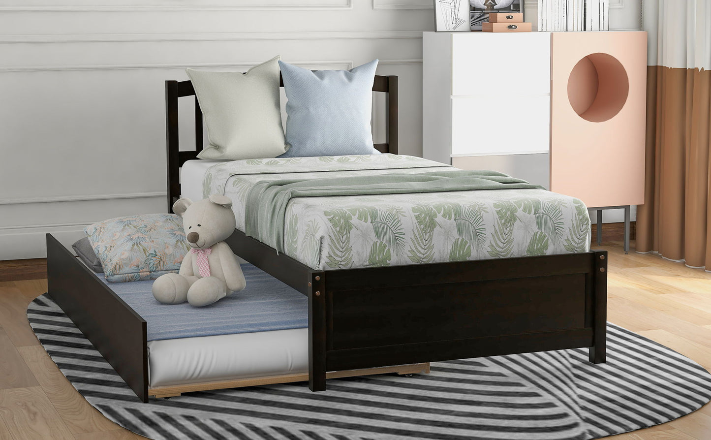 Platform Bed Wood Bed Frame With Trundle - The Sleep Loft - Online Mattress Showroom NYC