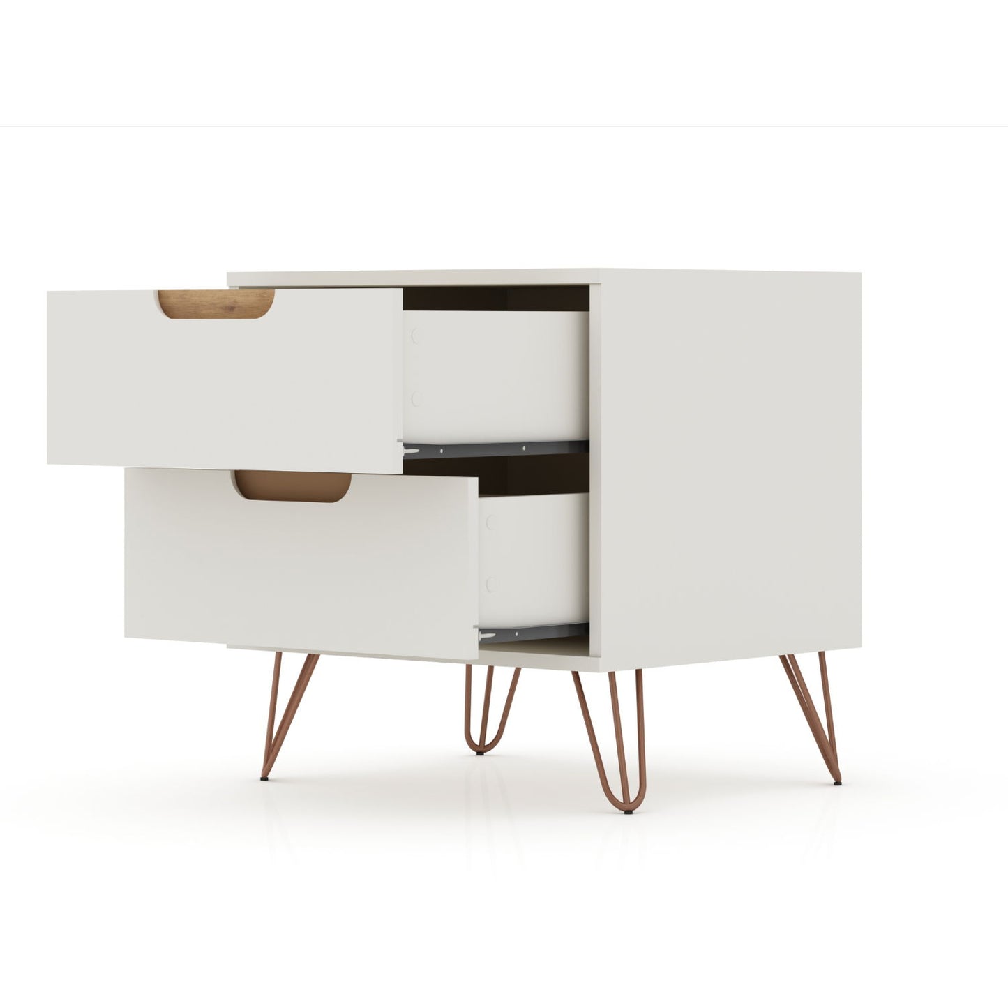 Rockefeller - Nightstand With 2 Drawers - Off White - The Sleep Loft - Online Mattress Showroom NYC