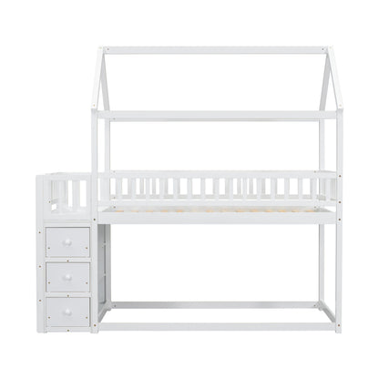 Bunk Bed With Shelves And Drawers, Storage Focused Design