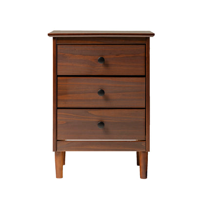 Classic 3 Drawer Solid Wood Nightstand - The Sleep Loft - Online Mattress Showroom NYC
