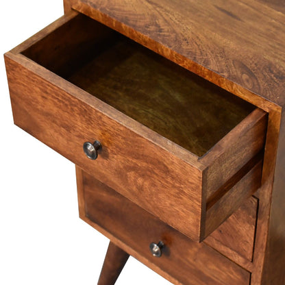 4 Drawer Multi Bedside Table - Chestnut - The Sleep Loft - Online Mattress Showroom NYC