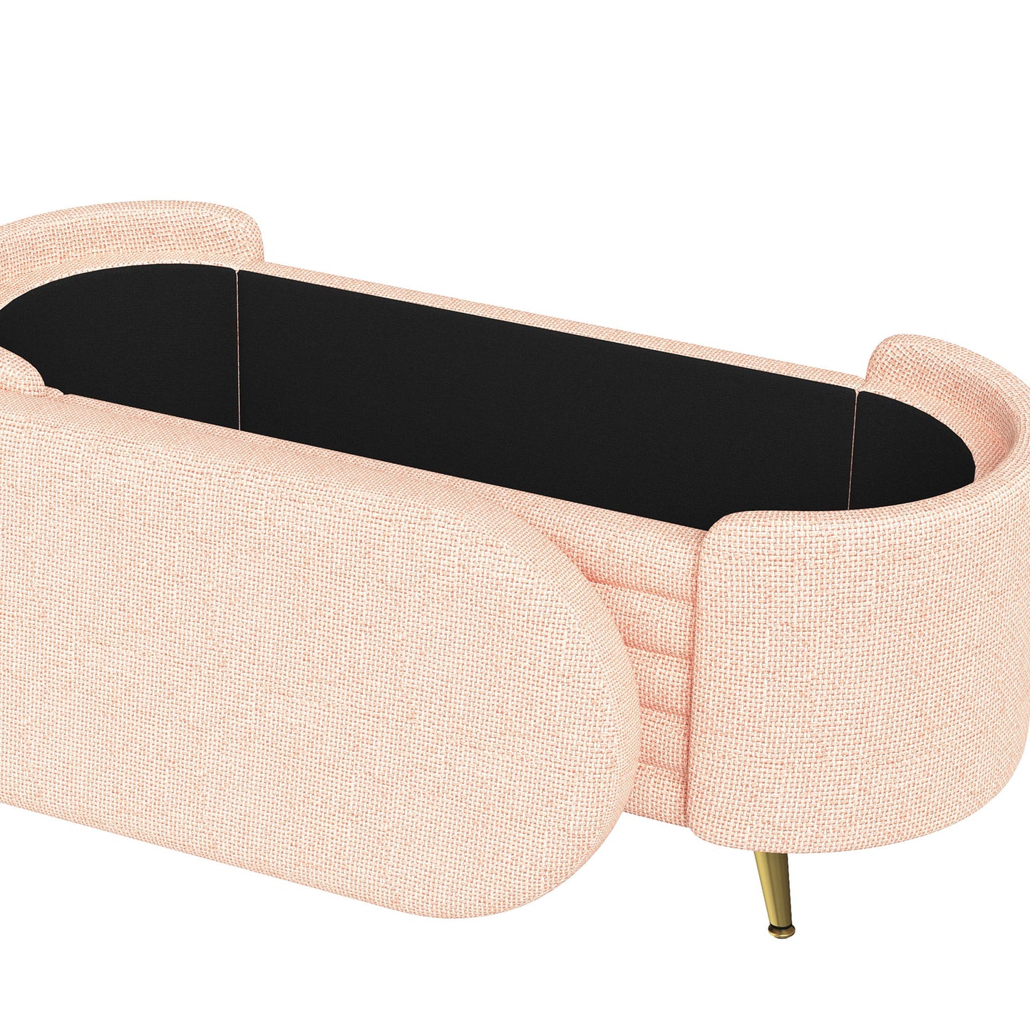 Modern Oval Storage Ottoman With Upholstery - The Sleep Loft - Online Mattress Showroom NYC
