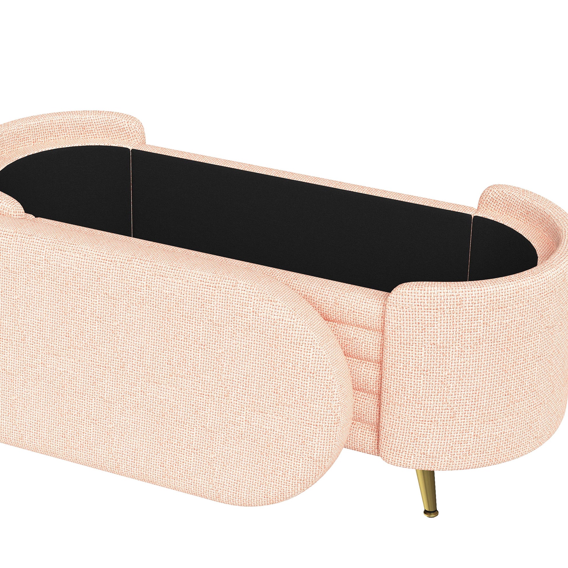 Modern Oval Storage Ottoman With Upholstery - The Sleep Loft - Online Mattress Showroom NYC