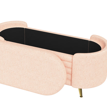 Modern Oval Storage Ottoman With Upholstery - The Sleep Loft - Online Mattress Showroom NYC