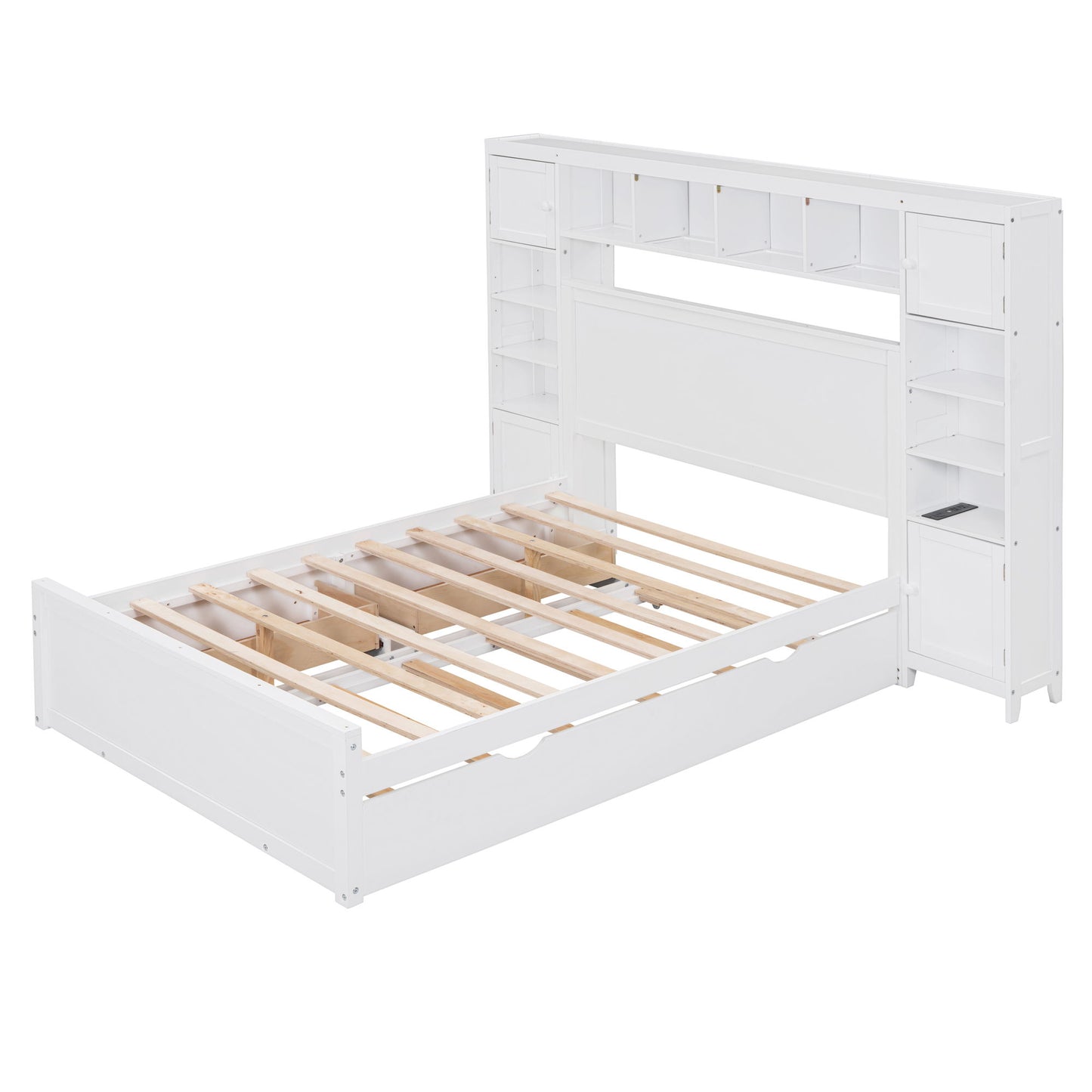 Bed With All In One Cabinet, Shelf And Sockets, Trundle - The Sleep Loft - Online Mattress Showroom NYC