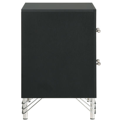Malcolm - 2 Drawer Nightstand - Black - The Sleep Loft - Online Mattress Showroom NYC