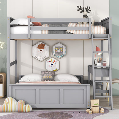 Full Over Full Bunk Bed With Desk - The Sleep Loft - Online Mattress Showroom NYC