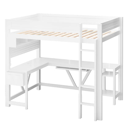 Gaming Loft Bed With Desk, Storage Shelves, LED And Charging Station - The Sleep Loft - Online Mattress Showroom NYC