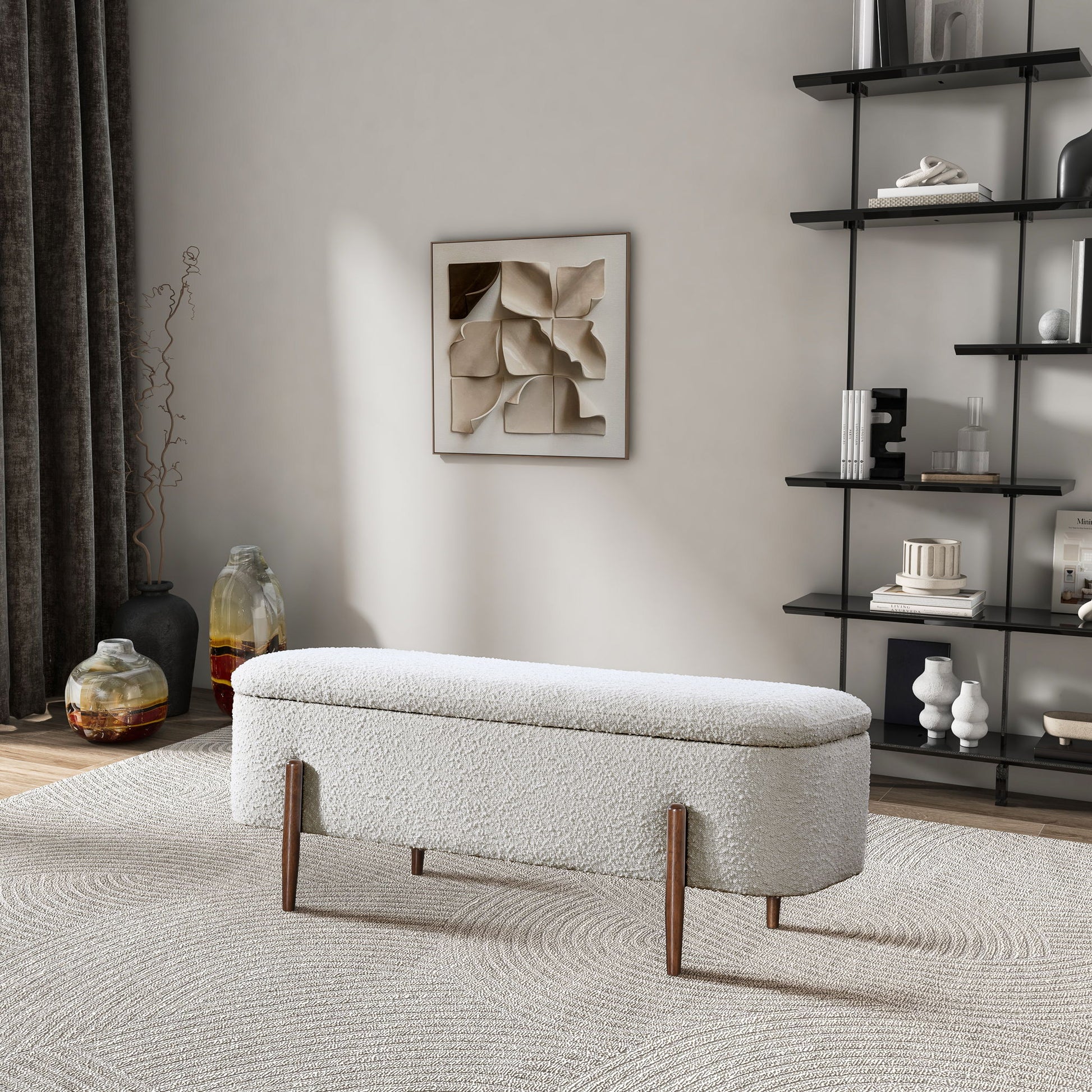 Sarna - Storage Bench - Ivory - The Sleep Loft - Online Mattress Showroom NYC