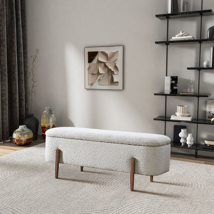 Sarna - Storage Bench - Ivory - The Sleep Loft - Online Mattress Showroom NYC