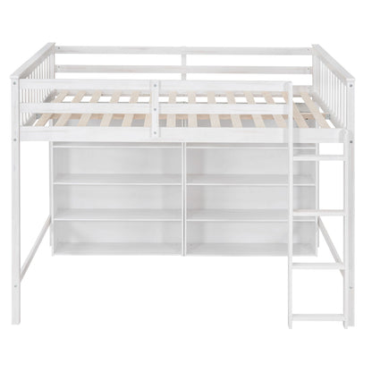 Loft Bed With 8 Open Storage Shelves And Built In Ladder - The Sleep Loft - Online Mattress Showroom NYC