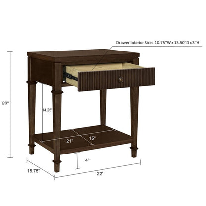 Kenna - Nightstand With Storage - Dark Coffee - The Sleep Loft - Online Mattress Showroom NYC