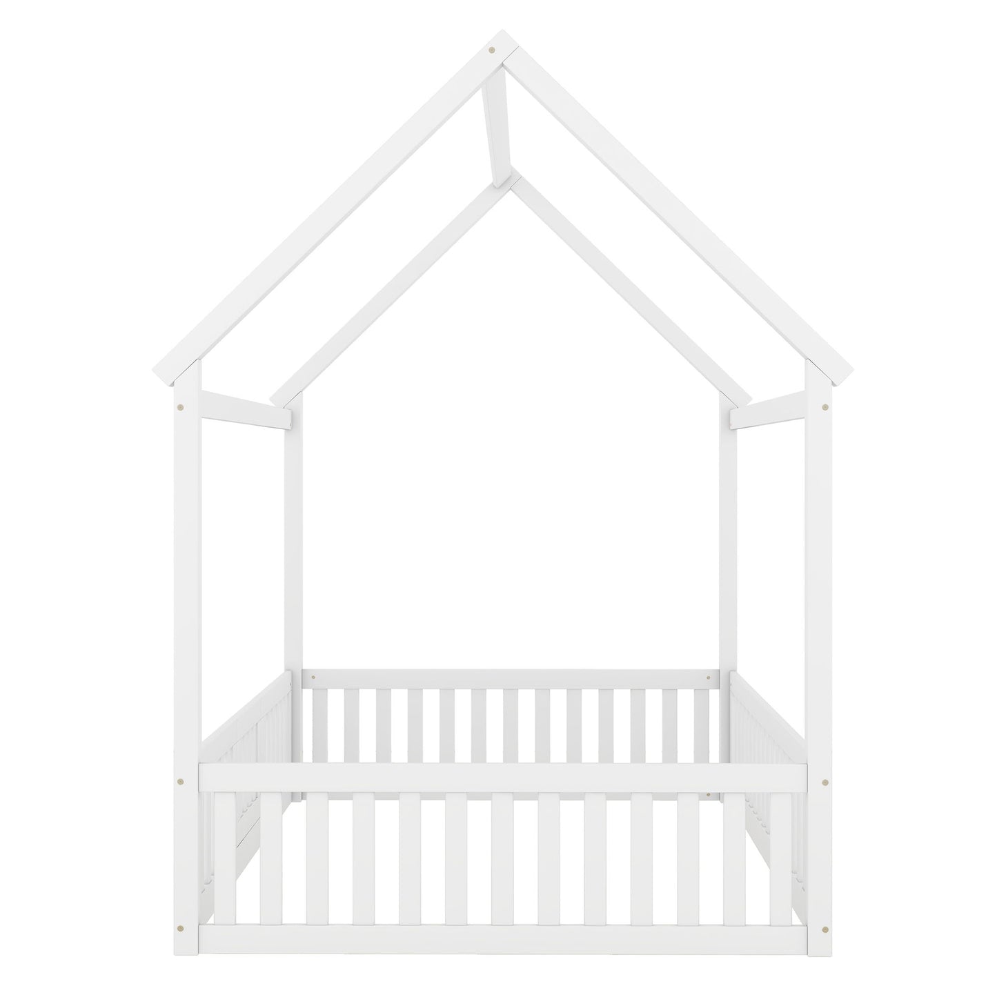 Wood House Bed With Fence And Door - The Sleep Loft - Online Mattress Showroom NYC