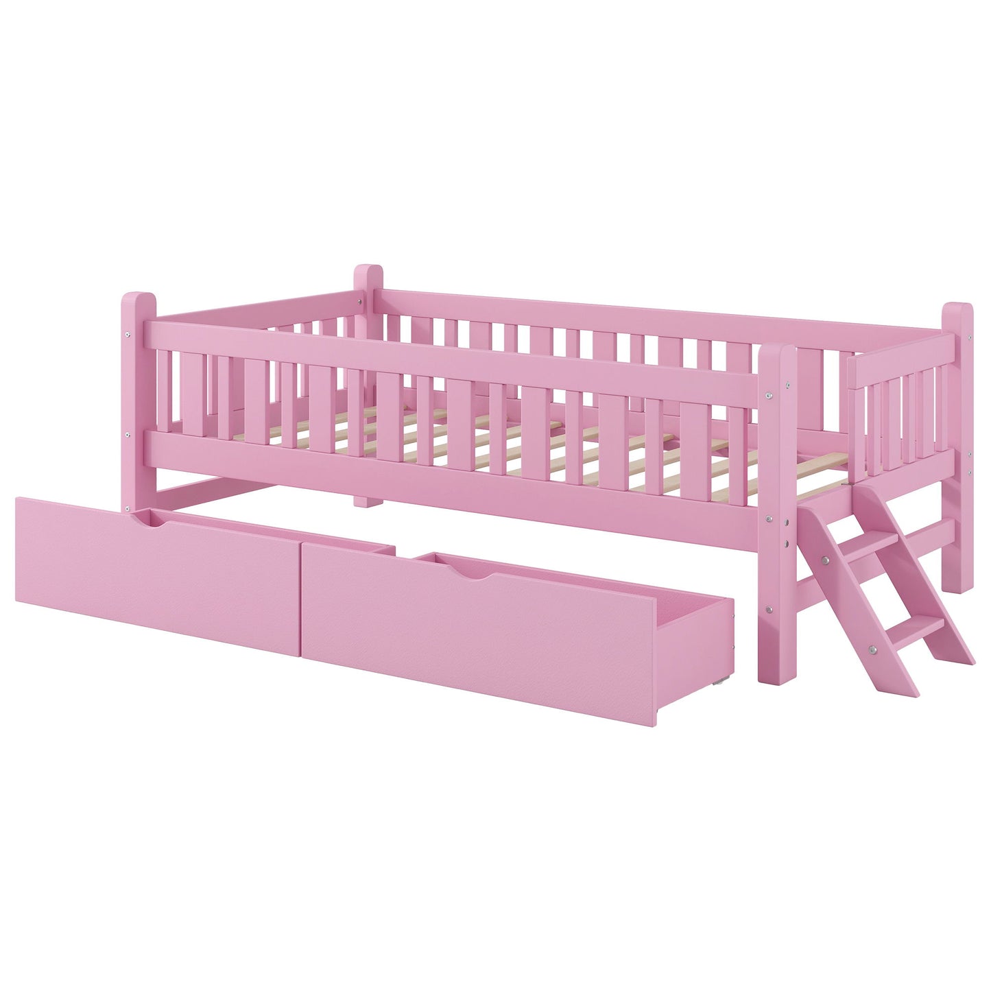 Platform Bed With Guardrail And 2 Drawers - The Sleep Loft - Online Mattress Showroom NYC