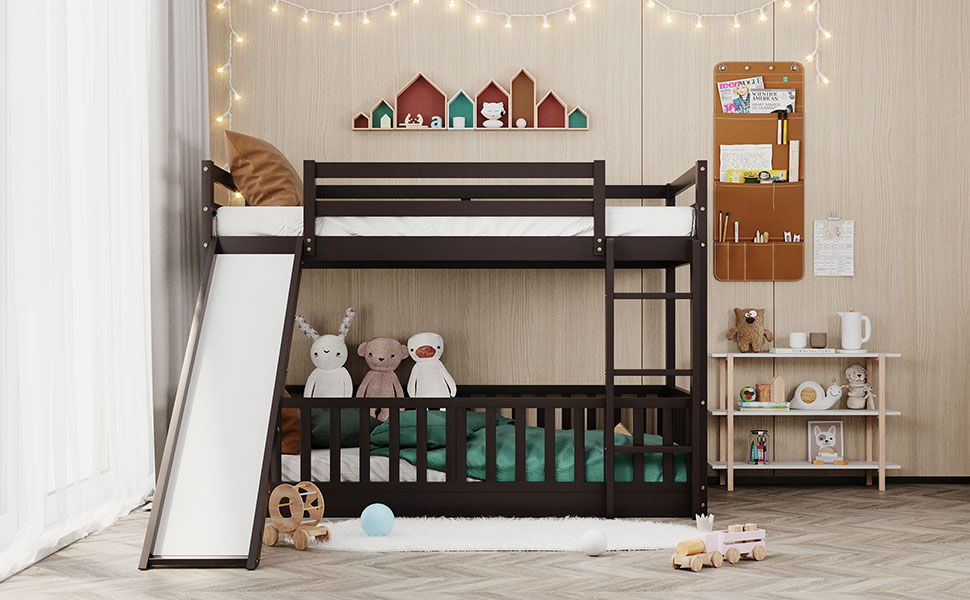 Bunk Bed With Convertible Ladder And Slide - The Sleep Loft - Online Mattress Showroom NYC