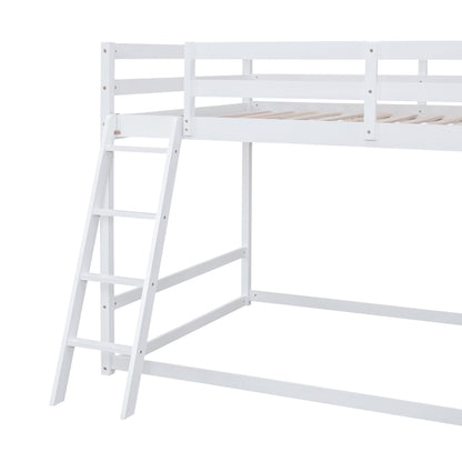 Bunk Bed With Ladder, Slide, And Shelves Pine Wood - The Sleep Loft - Online Mattress Showroom NYC