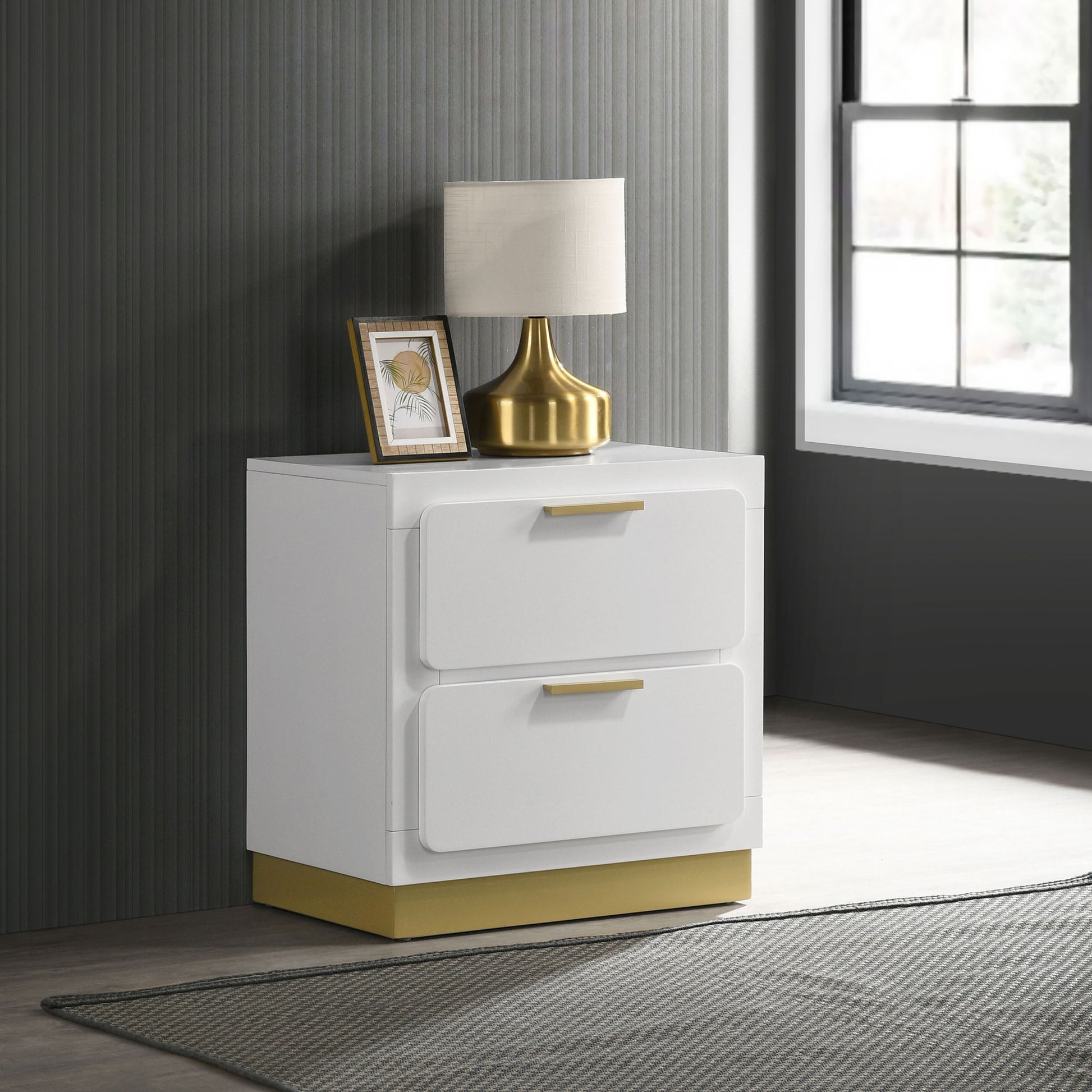 Modern Luxury Nightstand With 2 Drawer Storage - The Sleep Loft - Online Mattress Showroom NYC