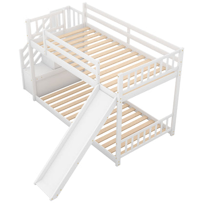 Bunk Bed With Convertible Slide And Stairway - The Sleep Loft - Online Mattress Showroom NYC