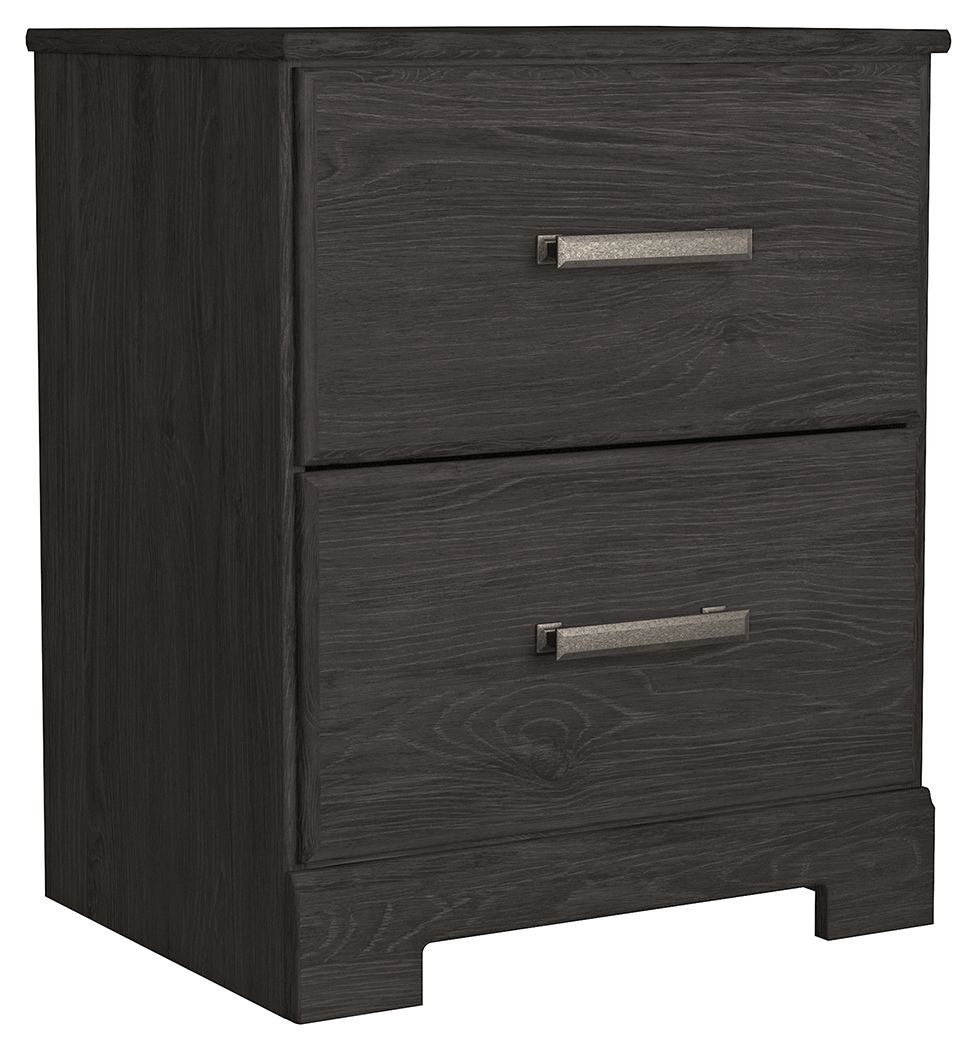 Belachime - Two Drawer Night Stand - Charcoal - The Sleep Loft - Online Mattress Showroom NYC