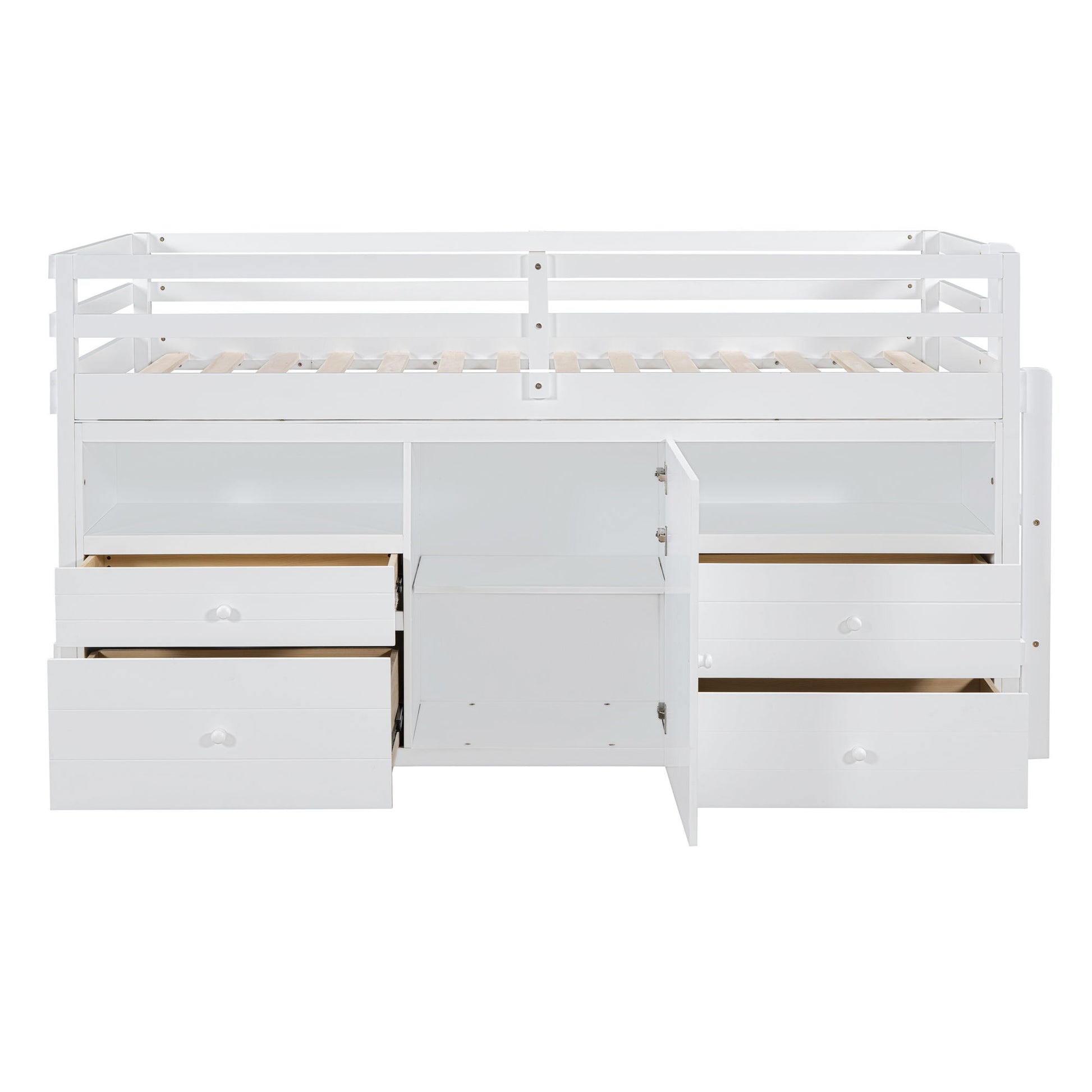 Loft Bed With 4 Drawers, Underneath Cabinet And Shelves - The Sleep Loft - Online Mattress Showroom NYC