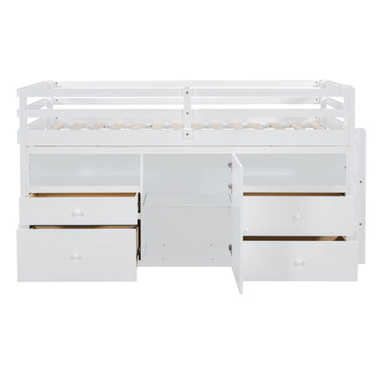 Loft Bed With 4 Drawers, Underneath Cabinet And Shelves - The Sleep Loft - Online Mattress Showroom NYC