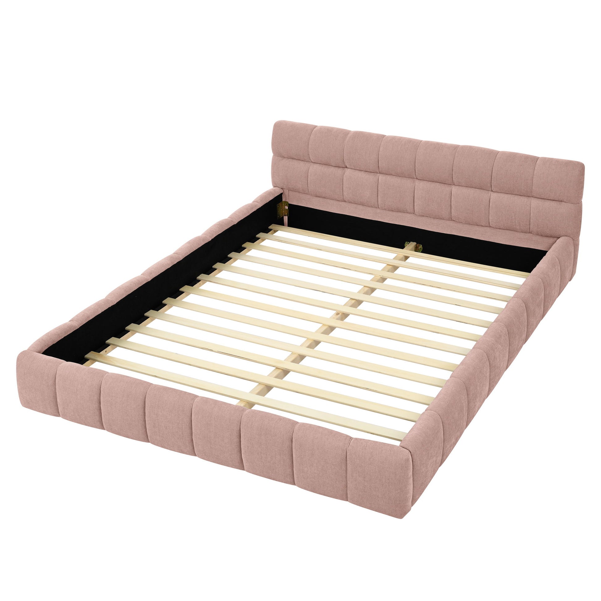 Modern Platform Bed Frame With Thick Fabric - The Sleep Loft - Online Mattress Showroom NYC