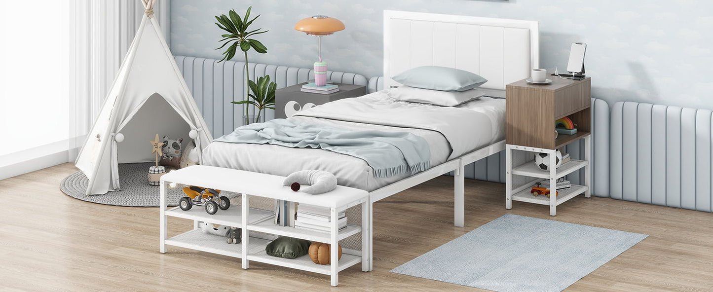 Platform Bed With 2 Tier Storage Shelves, Storage Cabinet - The Sleep Loft - Online Mattress Showroom NYC