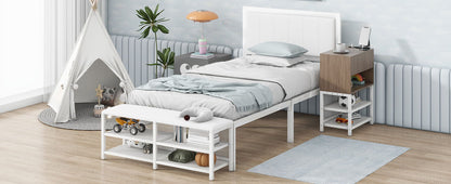 Platform Bed With 2 Tier Storage Shelves, Storage Cabinet - The Sleep Loft - Online Mattress Showroom NYC