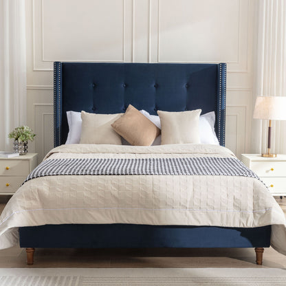 Peyton - Upholstered Bed With 54" High Headboard, Traditional Hand Buttoned Tufting - The Sleep Loft - Online Mattress Showroom NYC