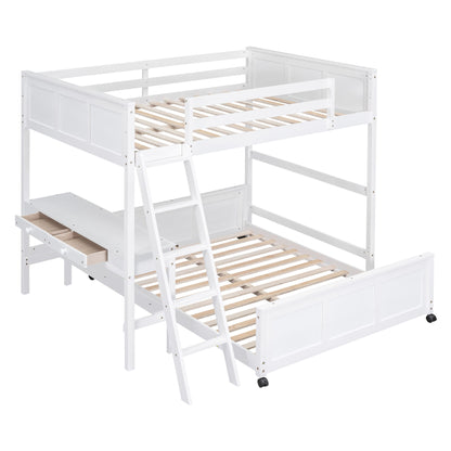 Full Over Full Bunk Bed With Desk - The Sleep Loft - Online Mattress Showroom NYC