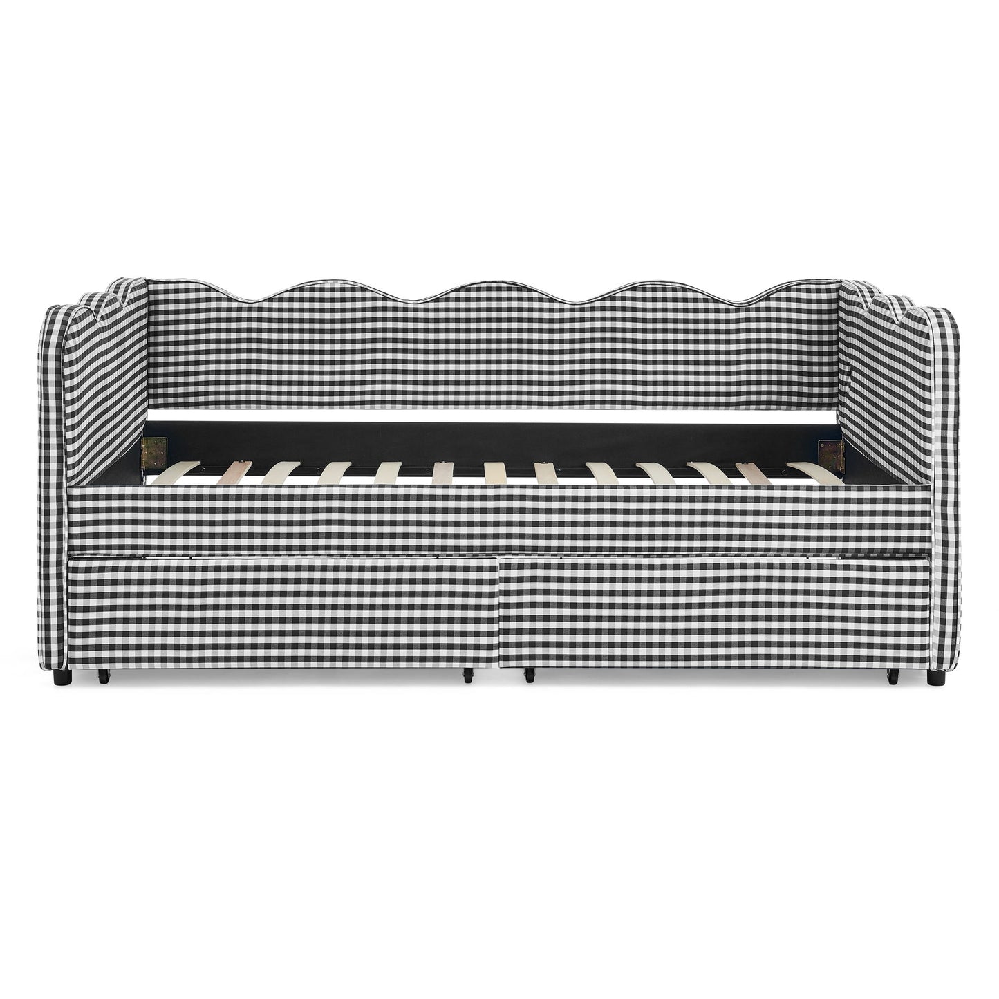 Gingham Daybed With USB Charging Port, Wave-Shaped Design - The Sleep Loft - Online Mattress Showroom NYC