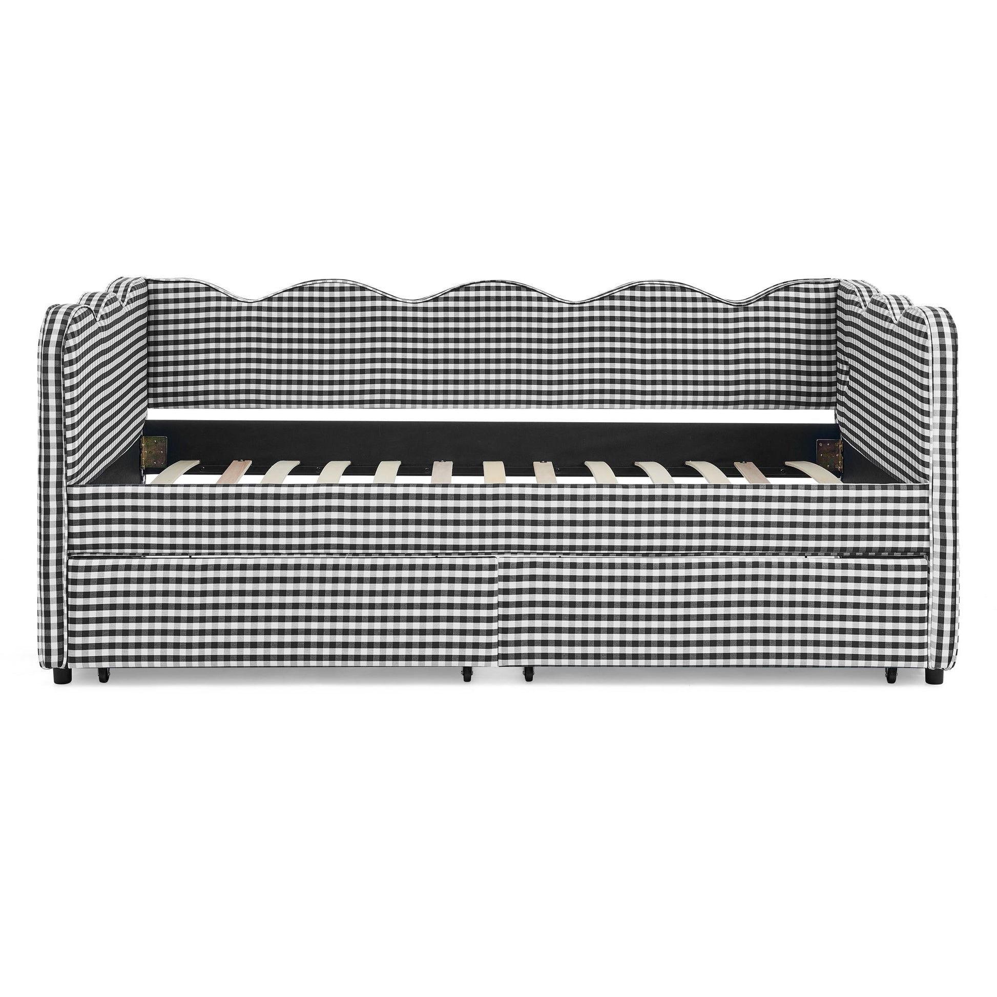 Gingham Daybed With USB Charging Port, Wave-Shaped Design - The Sleep Loft - Online Mattress Showroom NYC