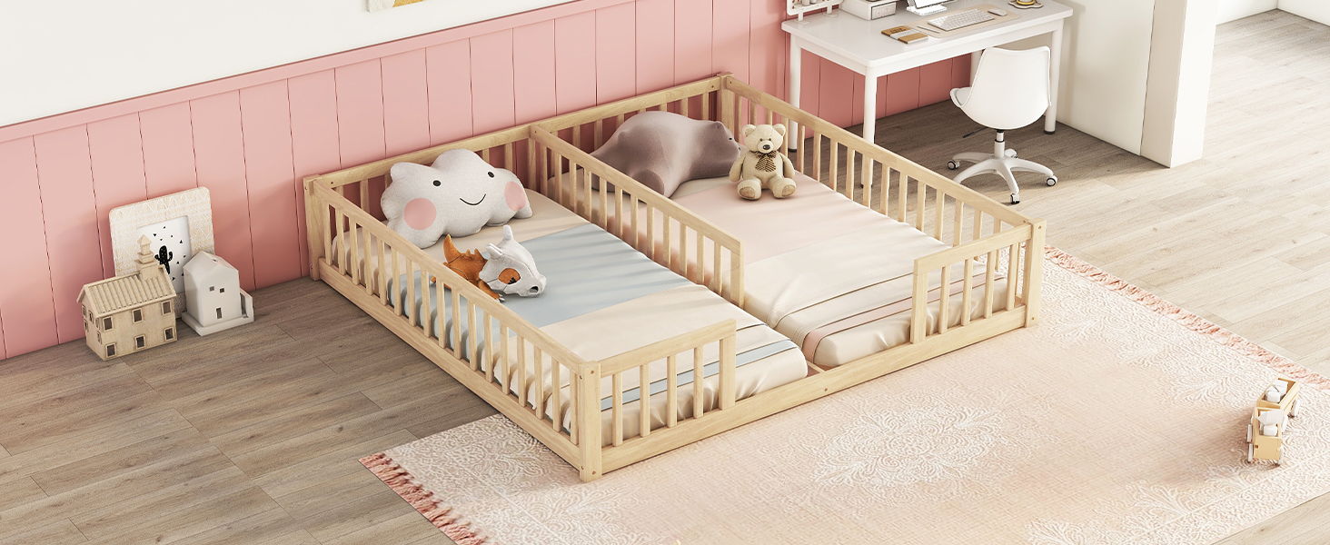 Double Floor Bed With Fence, Guardrails, Without Door - The Sleep Loft - Online Mattress Showroom NYC