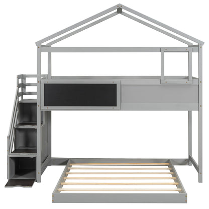 House Style Bunk Bed With Storage Staircase And board - The Sleep Loft - Online Mattress Showroom NYC