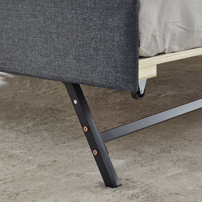 Size Upholstered Daybed With Trundle And USB Charging Armrest - The Sleep Loft - Online Mattress Showroom NYC