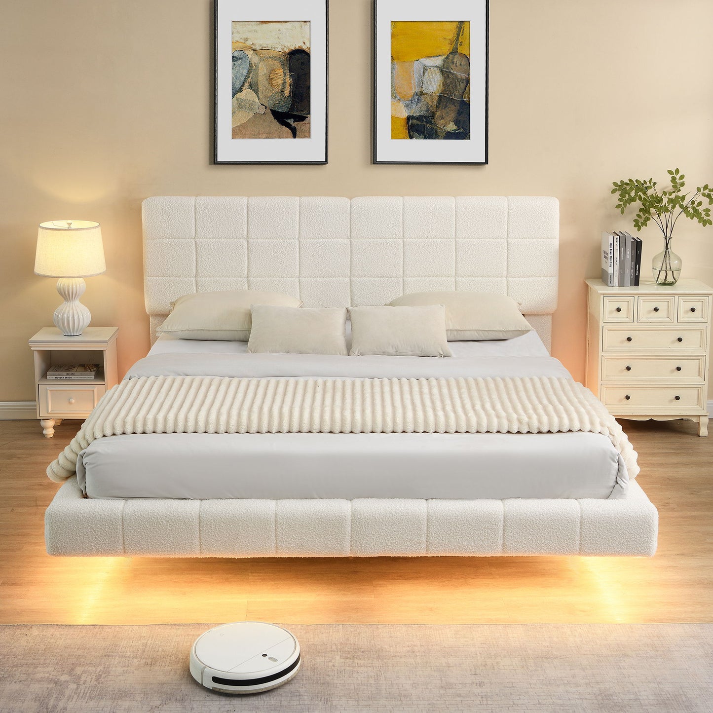 Floating Bed With Light, Soft Touch Surface - The Sleep Loft - Online Mattress Showroom NYC