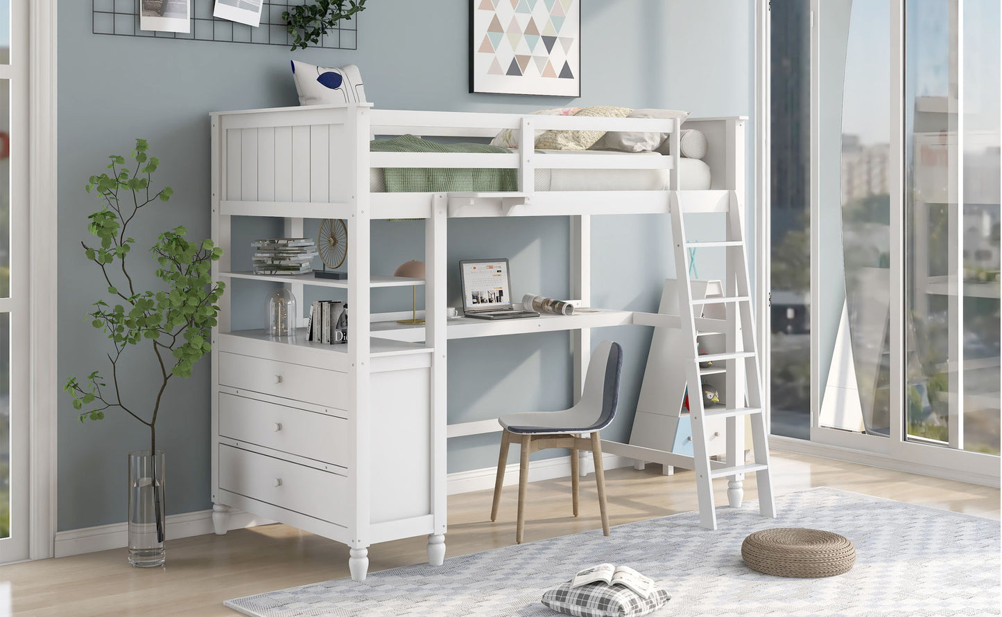 Loft Bed With Drawers With Desk And Shelves - The Sleep Loft - Online Mattress Showroom NYC