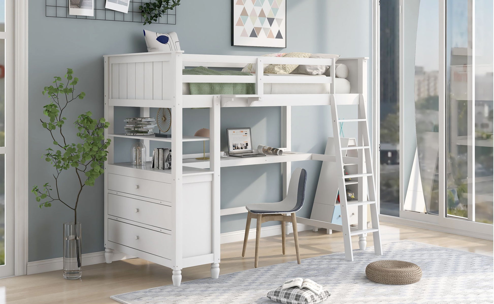Loft Bed With Drawers With Desk And Shelves - The Sleep Loft - Online Mattress Showroom NYC