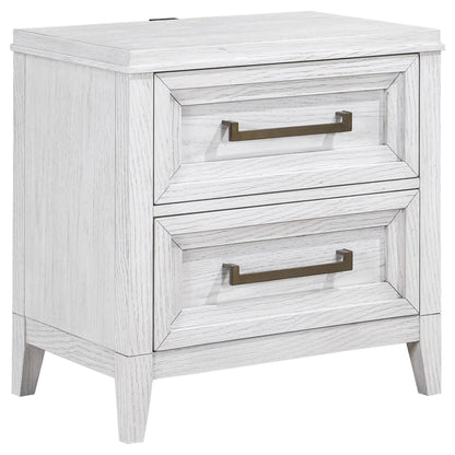 Avril - 2 Drawer Nightstand - White - The Sleep Loft - Online Mattress Showroom NYC